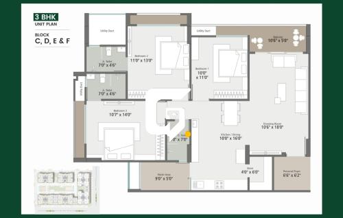 Saffron Flora Flat layout plan