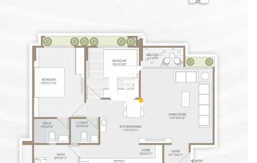 Sagar Dynamic Flat layout plan