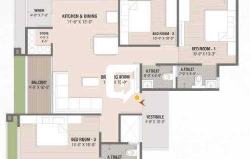 Meera Bellevue Flat layout plan